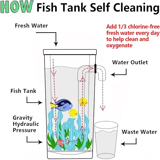 My 1st Fish Tank™ : Gen 2, Mini Fish Tank Aquarium Starter Kit 1 gal, Professional for Betta, Easny Maintain, Self Cleaning System-Only Add Water, Beautiful Color Changing LED Light, Color Box