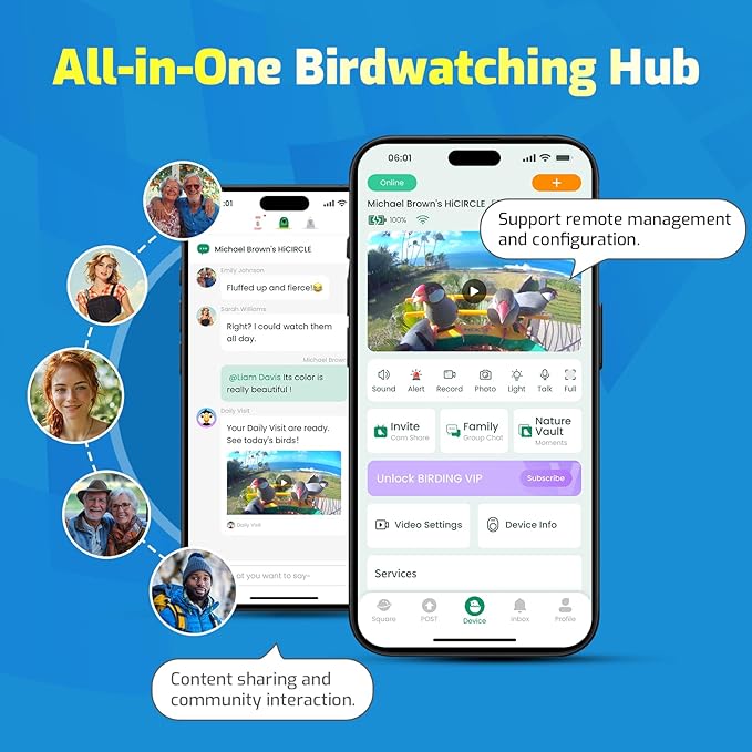HIXX Smart Bird Feeder with Camera, AI Identify Birds & Auto Capture, 2K HD Live Camera Birdwatching with Color Night Vision for Bird Lovers Gifts (Forest Green)
