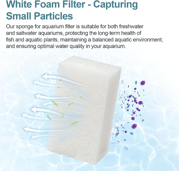 6 Pack Sponge Filter Pad Replacement for AquaClear 70, Foam Filter Inserts for Aquarium, Fish Filter Sponge for 70 Gallon Tank