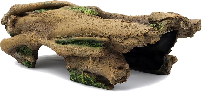 JIHAQUA Aquarium Resin Bark Terrarium Decor Lizard, Snake or Reptile Hide | Spider and Aquarium Fish Hide Cave