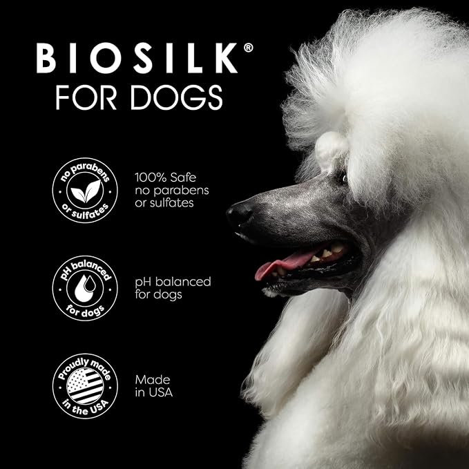 BioSilk for Dogs Silk Therapy Shampoo with Natural Coconut Oil, Moisturizing Dog Shampoo, Sulfate and Paraben Free, pH Balanced Specifically for Dogs, Made in USA, 12 Fl Oz - 2 Pack