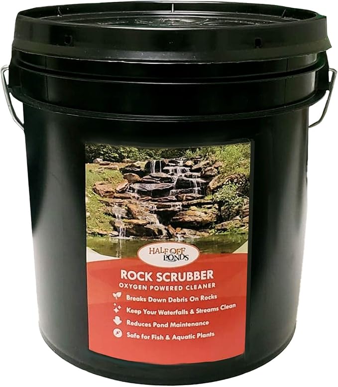 Rock Scrubber Pond Cleaner for Waterfalls & Submerged Surfaces, 7 lb | Oxygen-powered formula, cleans rocks and waterfalls, fast-acting treatment, reduces buildup, fish and plant safe