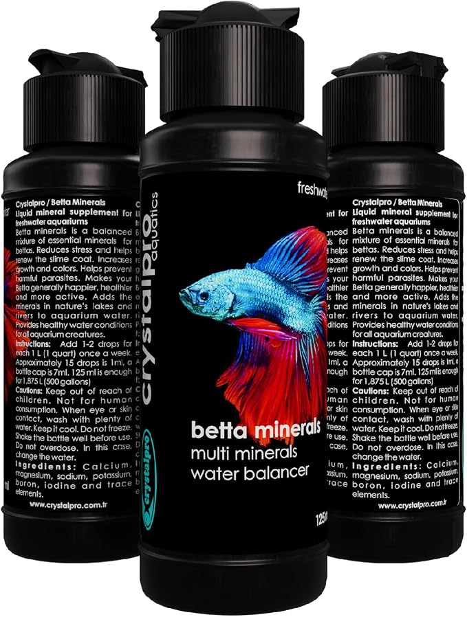 Crystalpro Betta Water Care Bundle - Betta Minerals and Betta Water Conditioner Bundle 4.22 Oz Each