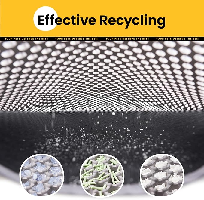 Cat Litter Mat-Litter Box Mat for Kitty, EVA Honeycomb Double Layer Design, Urine & Waterproof Scatter Control, Less Waste, Easier To Clean,Non Slip, Gray