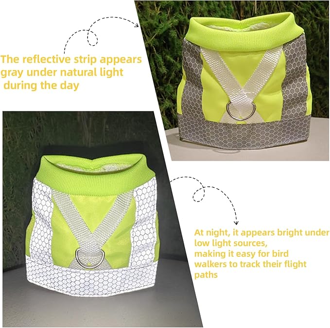 Bird Harness and Leash,3-Size Anti-Bite Flight Vest with Reflective Nylon Rope,Adjustable Training Design Anti-Bite, Bird Nylon Rope for Parrots for Macaw, Cockatoo, Cockatiel, Conure