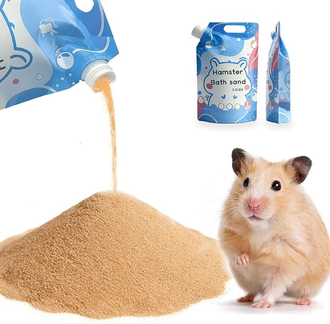 Meow&Woof Hamster Sand, 2.2lbs Chinchilla Dust Bath, 100% Natural Desert Sand for Hamster, Chinchilla, Gerbil, Syrian Mice, Small Animals Bath and Potty Litter, No Dust
