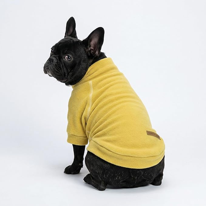 Fitwarm 3 Pack Classic Fleece Dog Sweater, Turtleneck Dog Sweatshirt, Winter Clothes for Small Dogs Boy Girl, Pet Pullover Jumper, Cat Apparel, Orange, Yellow, Coffee, Small
