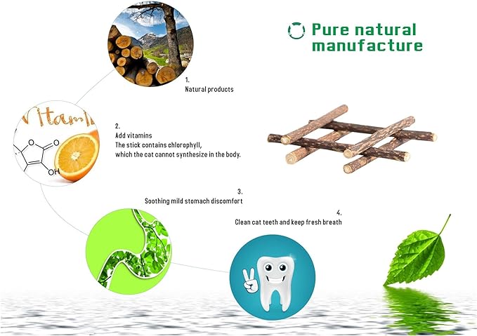 Silvervine Sticks Cat Toys,Natural Matatabi Catnip Chew Sticks,Cat Teeth Molar Teeth Cleaning(26 PCS)