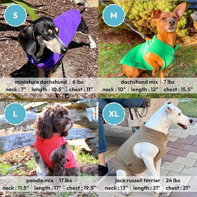 Gooby Fleece Vest Dog Sweater - Fuchsia, Large - Warm Pullover Fleece Dog Jacket with O-Ring Leash for Small to Medium Dogs
