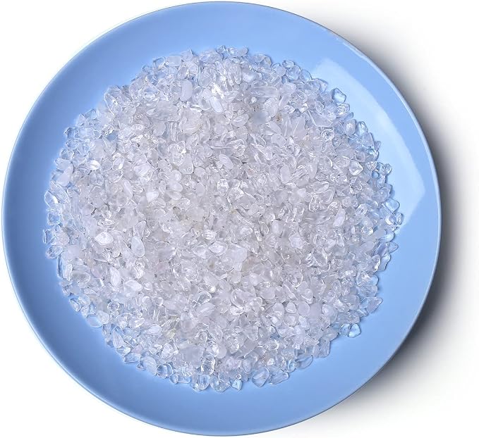 LAIDANLA Clear Quartz Crushed Stone Crystal Chips Bulk Natural Gemstones Healing Reiki Crystals Mini Quartz Vase Filler Aquarium Gravel 100g