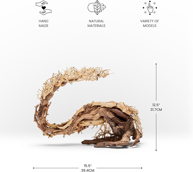 Ultum Nature Systems Bonsai - Handcrafted Hardscape Driftwood for Aquarium, Terrarium, Vivarium, Natural Aquascape Hardscape Decorations, Aquascaping Hardscape for Live Aquatic Plants - 001, Large