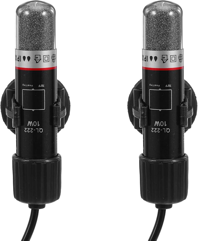 GALPADA 2pcs Aquarium Heater 10w USB Mini Submersible Fish Tank Heater for 5l Betta Tank, Silex Glass Material with Spacesaving Design and Consistent Temperature Control for Home