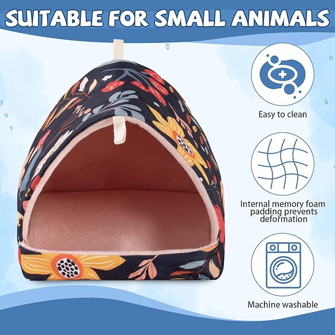 2 Pcs Guinea Pig Hideout Guinea Pig Tunnel Bed Washable Small cage Accessories for Little Bunny Hamsters Hedgehog Ferret Chinchilla and Other Small Animals,2 Styles, 7.9 Inches