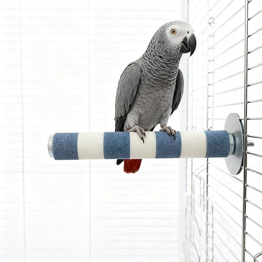 AOTU Bird Perch for Cage, 7.9” x 1” Rough-Surfaced Grinding Stone – Durable Beak & Claw Trimming Accessory for Conure, Cockatiel & Parrot, Non-Toxic Long-Lasting Bird Cage Accessory