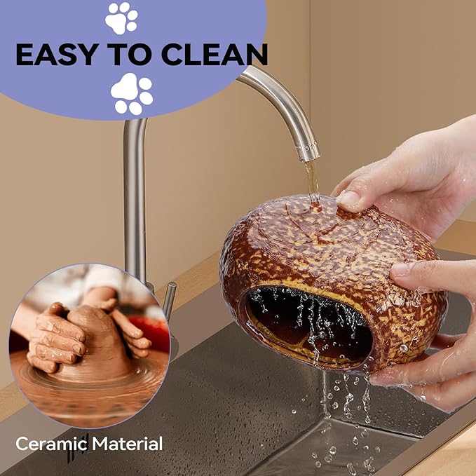 Hamster Hideout, Gerbil Bed Ceramic House for Hamster Guinea Pig Hideout and Hideouts for Syrian Dwarf Hamsters Guinea Gerbils Lemmings or Other Similar-Sized Small Pet Small Animal Bed