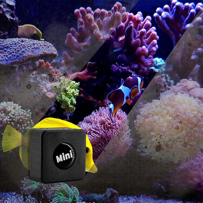 MiOYOOW Magnetic Aquarium Glass Cleaner, Mini Tank Algae Scraper, Non-Floatable, Inner and Outer Synchronized Cleaning for Small Square Fish Tanks