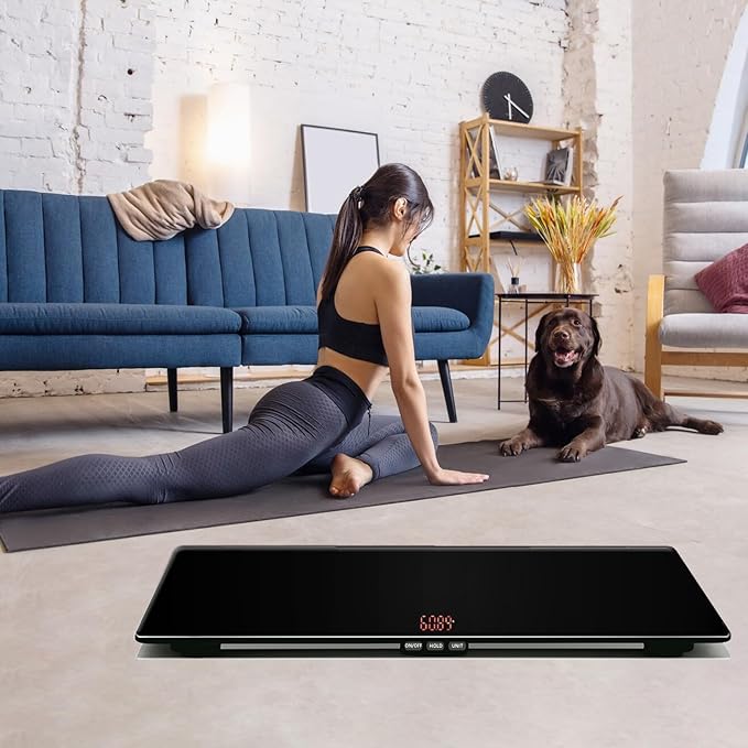 ONE-MI Extra Large Dog Scale & Postal Use - 220lbs Heavy Duty Dog Weight Scale with Tempered Glass Platform, 31.5" Veterinary Animal Scale for XL Breed Dogs, Packages & Veterinary Clinics (Black)