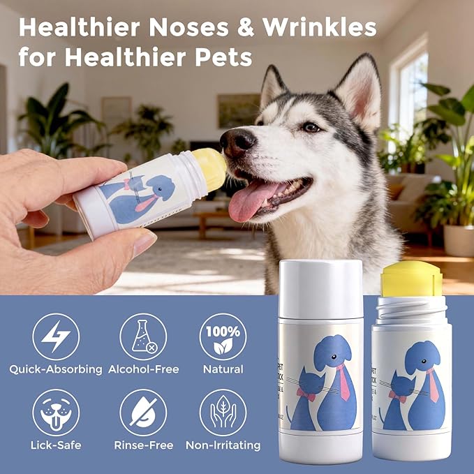 Paw and Nose Balm Stick for Dogs Snout Soother and Paw Moisturizer Protects from Dry Cracked Paws Hot Pavement Snow and Salt 0.53oz (15g)