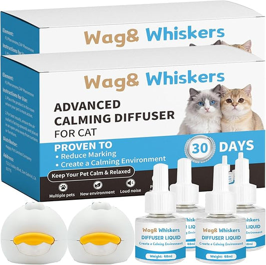 Cat Calming Diffuser, Cat Pheromones Calming Diffuser, Cat Calming Spray, Stress Relief and Anxiety Relief for All Cats, Soothe Your Pet's Emotions, 3-in-1 Kit for Cats (2pc)