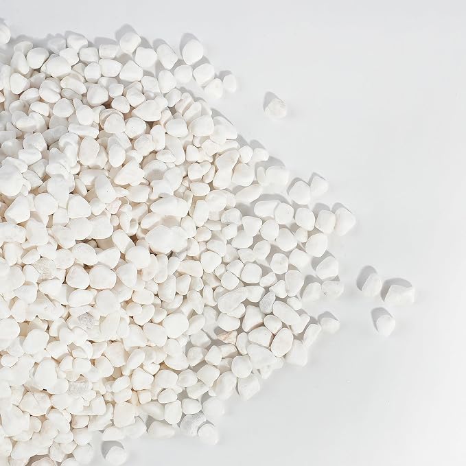 2 LBS Natural Gravel for Fish Tank, StoneCreek Betta Fish Aquarium Gravel, Vase Filler, River Rocks, Fish Tank Decorations, Perfect for Aquarium Decor, Fish Tank, & Indoor Plant, White