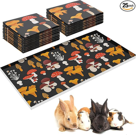 Ripeng 25 Pcs Disposable Bottom Guinea Pig Cage Liner, 4 x 2 ft Kraft Paper Guinea Cage Liner, Thick Reusable Waterproof Pee Pads for Rabbits Bunny Hamster Chinchesillas Hedgehog Ferrets