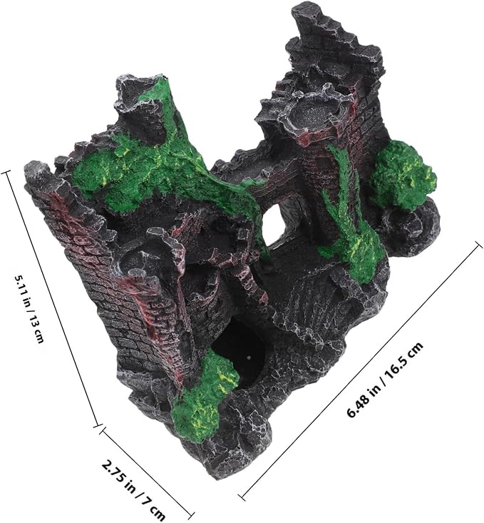 Aquarium Castle Decoration Resin Hideout for Fish Tanks Decorative Piece | Stone Cave House, Classical Beauty, Fine Craftsmanship, Versatile Compatibility