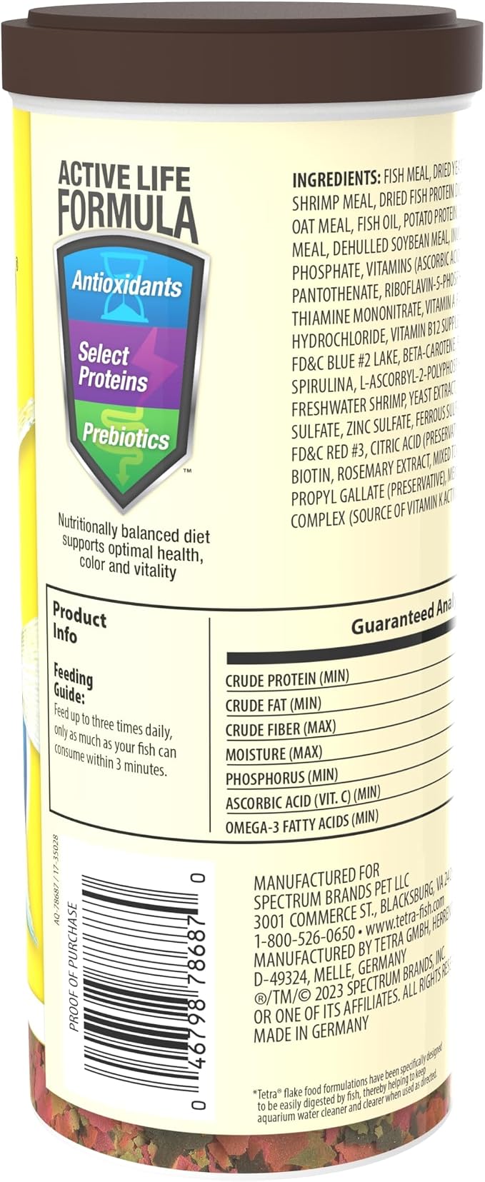 TetraMin Tropical Flakes Fish Food, 8.81 oz | Complete Daily Diet For Top-And-Mid Feeding Tropical Fish, Protein For Growth & Prebiotics for Digestion, Clear Water Formula