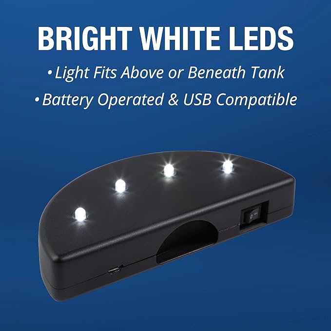 Tetra LED Half Moon Aquarium Kit, 1.1 Gallons, Small, Clear Plastic Fish Tank With Curved Front, Easy Feeding And Movable, Energy-Efficient LEDs Ideal For Bettas Great As Desk Aquarium