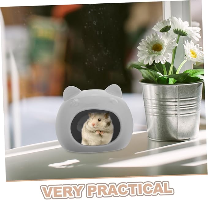 Ceramic Hamster Hideout Cozy Small Animal House for Hamsters Gerbils and Chinchillas Washable Nest Cave Comfortable Sleeping Space for Small Pets Versatile Design