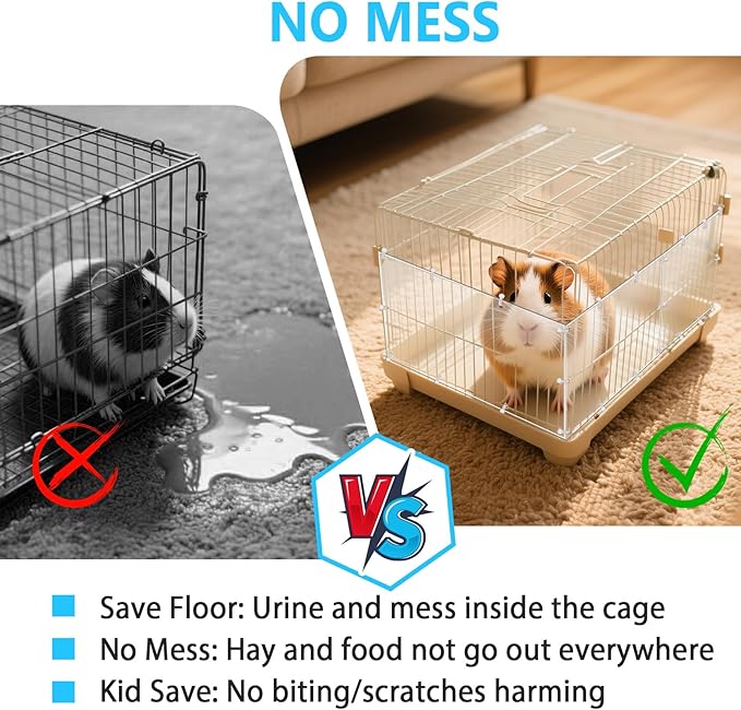 Harhana Cage-Guard, 6 Packs Clear Transparent Pet Cage Protector, Chew-Proof Barrier for Hamster, Rabbit, Bird Cages, DIY Customizable Edge Cover to Protect Wires & Prevent Mess