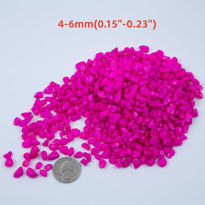 Colored Aquarium Gravel,Colorful Pea Gravel,Garden Rocks,Decorative Stones Rocks for Fish Tank,Aquarium,Fairy Garden Decor,Planters,Vase Fillers,Landscaping,1 Pound (Peach Red, 4-6mm)