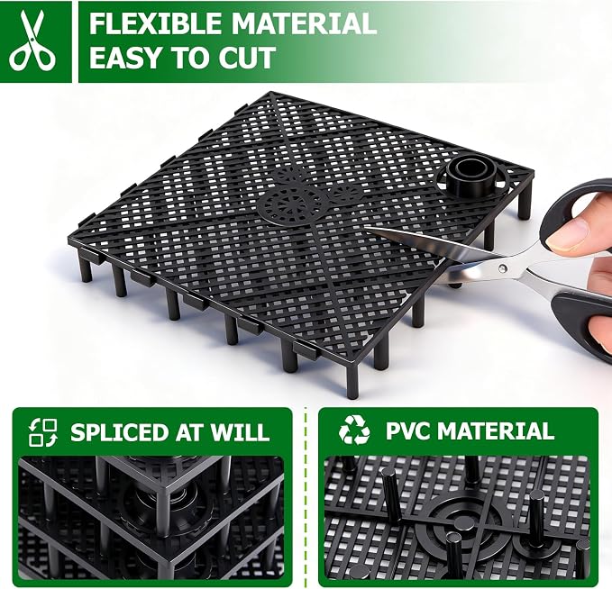 Sieral Under Gravel Aquarium Filter for 10 Gallon Tanks, 6 Pcs 5.7'' x 5.7'' Plates, Under Gravel System for Clean Water, with 2 Uplift Tube and 1 Filter Cotton, for Fish Tank Fresh and Saltwater