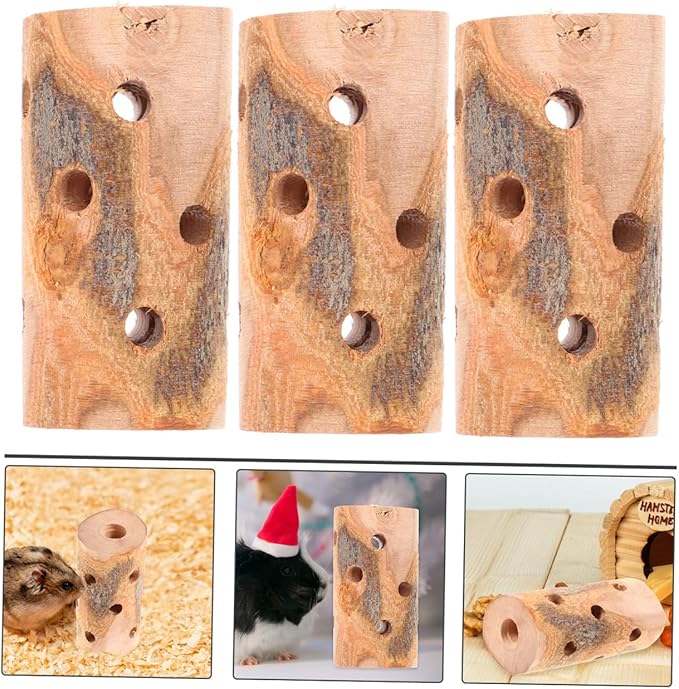 BESPORTBLE 3Pcs Apple Wood Chew Sticks for Animals Natural Teething for Hamsters Guinea Pigs Rabbits Chinchillas Durable Molar Treats for Healthy Teeth and Digestion