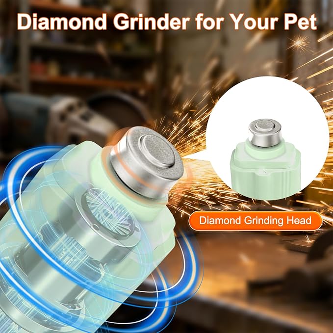 2-in-1 Dog Nail Clippers & Dog Nail Grinder with 2 LED Lights, Ultra-Quiet, Multiple Grinding Methods, USB Rechargeable and Splash Guard for Small, Medium, and Large Dogs & Cats (Green)