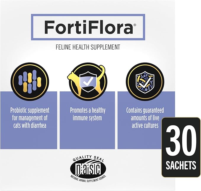 Purina Pro Plan Veterinary Supplements, Fortiflora & Calming Care Feline Cat Supplements, Probiotic Supplements, 30-CT Each (Pack of 2)