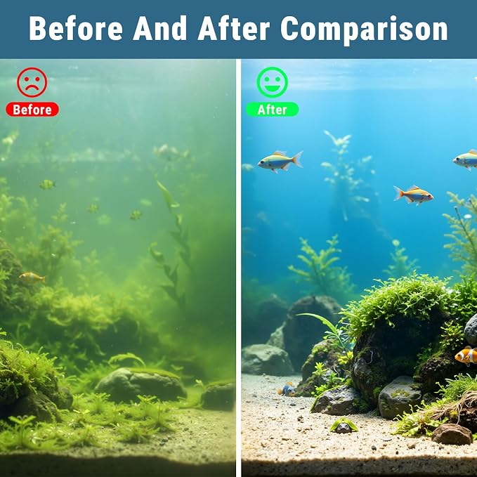 Aquarium Filter UV Green Clean Machine for 15-40 Gallon Fish Tank Crystal Clear 100GPH