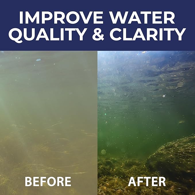 PondValue Ultimate Pond Bacteria, Outdoor Pond & Lake Natural Beneficial Bacteria Treatment, Aquatic Odor Reducer & Sludge Digester, Fish, Plant, & Livestock Safe, Easy Dosing Liquid, 1 Gallon Bottle
