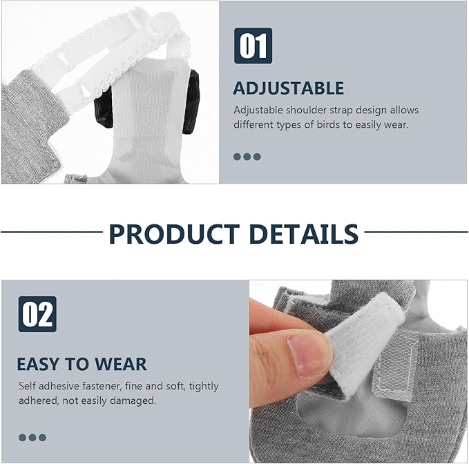 balacoo Washable Bird Diaper Lightweight Breathable Parrot Pants Reusable Flight Suit with Decorative Patterns for Parrots Cockatoos Lovebirds