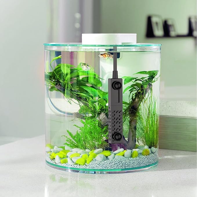 hygger 10W Small Aquarium Heater, Upgraded Ceramic Submersible Fish Tank Heater with 2 Suction Cups, Betta Heater Mini Preset Water Thermostat for up to 3 Gallon Tanks (Preset Temperature 78℉)