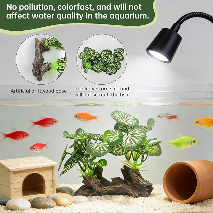 Fish Tank Decor, Aquarium Plants, Reptile Tank Accessories | Artificial plant decorations for aquariums and amphibian habitats, providing both hiding spots and decoration. Type-B