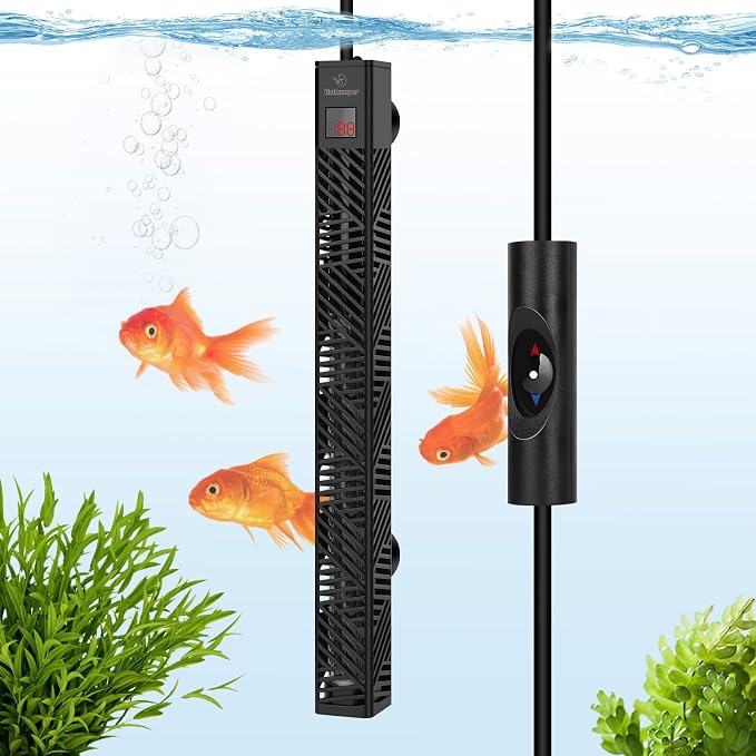 fishkeeper Adjustable Fish Tank Heater 200W/300W for 1-80 Gallon Aquariums | Explosion Proof Submersible Aquarium Heater with LED Digital Display and Overheat Protection for Saltwater & Freshwater Tanks