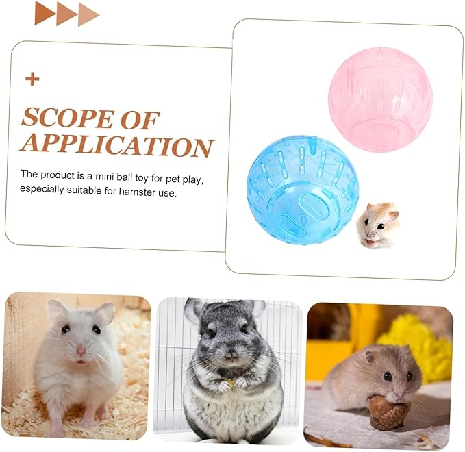 2 Pcs Hamster Exercise Ball, 4 Inch Dwarf Rat Hamster Running Ball, Small Animals Toys for Sugar Gliders Mice Gerbils & Other Small Pets – Must-Have Pet Rat Accessories