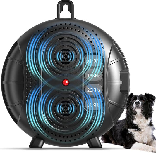 Anti Barking Device for Dogs, Rechargeable Ultrasonic Bark Box with 3 Adjustable Modes, Safe Dog Bark Deterrent Device with 35ft Range Indoor and Outdoor Use