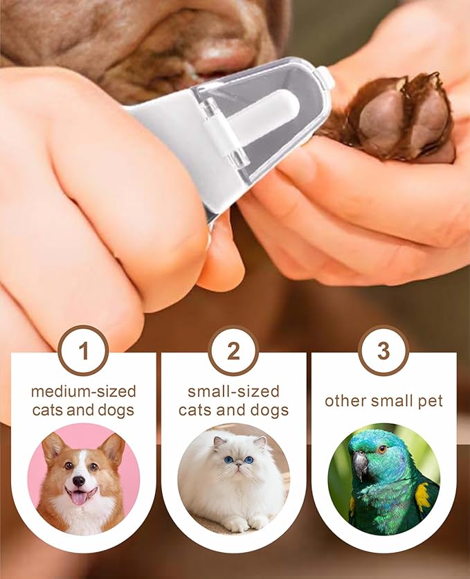 2-in-1 Dog Nail Clippers & Dog Nail Grinder with LED Lights,Cat Nail Clippers with Guard,cat Nail Trimmer for Medium Small Dogs Cats Claw Trimmer Quick Sensor and Safety Guard