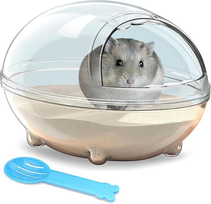 lazYYzal Hamster Bathroom,Hamster Bathtub Box,dust Bath for Hamster,Hamster Sand Bath Container,Hamster Bath,Hamster Bathing Bowl,Transparent Hamster Bathtub Toilet for Hamster Accessories (L)