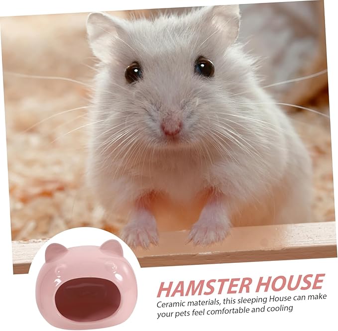 COLLBATH Ceramic Hamster Hideout Small Animal House Bed for Hamsters Gerbils Guinea Pigs and Hedgehogs Comfortable Ceramic Pet Shelter