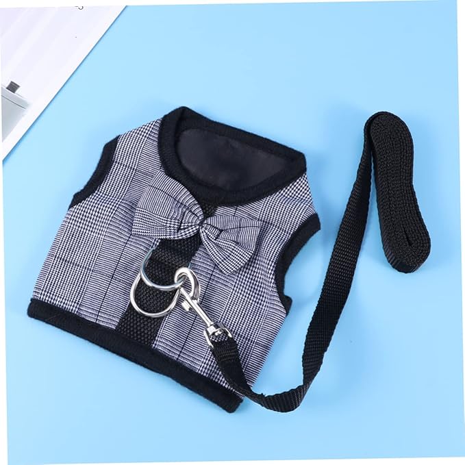 Toddmomy Small PET Vest Harness Breathable Mesh for Rabbits Guinea Pigs and Small Animals Adjustable Leash Lead and Traction Strap