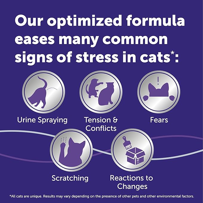 FELIWAY Optimum 6 x 30 Day Cat Calming Refills for Pheromone Diffuser, 6 x 48ml Value Pack - Helps Reduce Common Signs of Stress in Cats & Kittens, Enhanced Calming