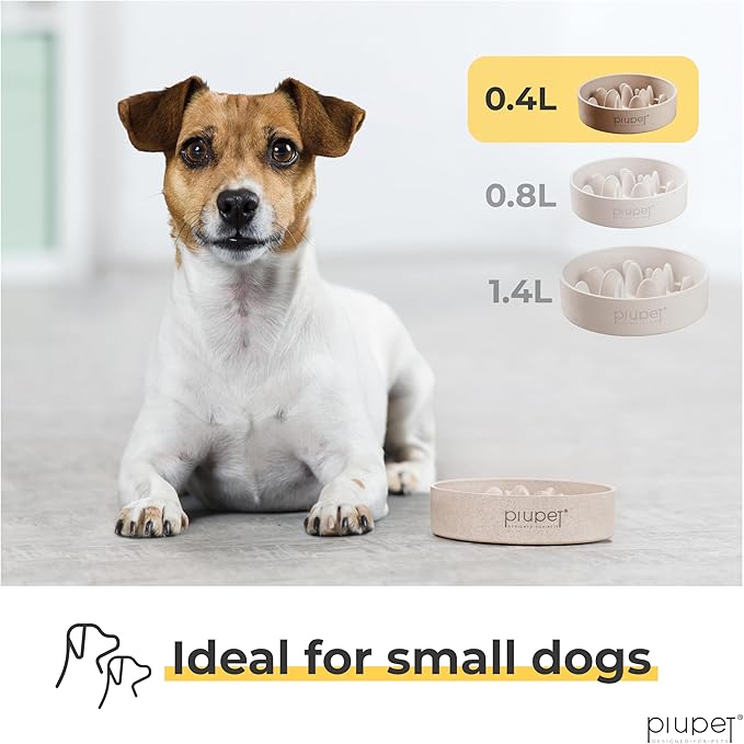 PiuPet Slow Feeder Dog Bowl (13 fl oz)