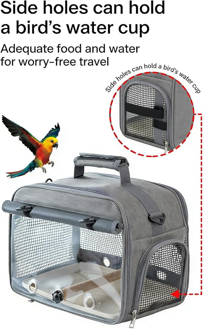 Portable Bird Carrier Bag, Breathable Waterproof Pet Travel Cage, Removable Bird Carrier with Handle, Lightweight Fabric Travel Bag, Parrot with Ventilated Design, Pet Transport for Outdoor Use